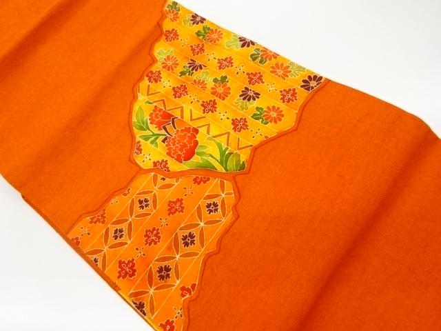 JAPANESE NAGOYA OBI / TSUMUGI / SHIPPO PATTERN